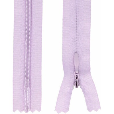 Zips špirálový skrytý 3 mm, 30 cm, nedeliteľný, jazdec dekoratívny - 165