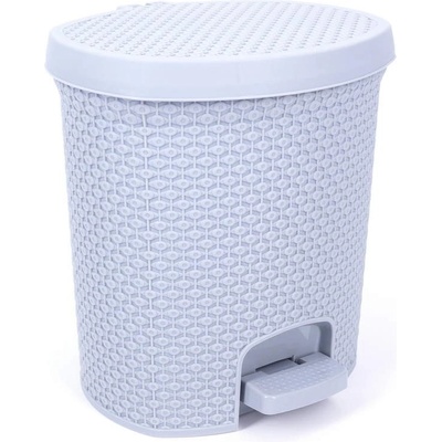 7 л. сиво пластмасово кошче за баня с педал