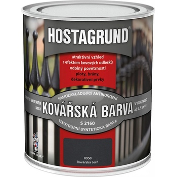 Barvy a laky Hostivař 2v1 S2160 0,6L kovářská čerň 0950
