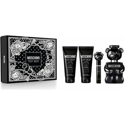 Moschino Toy Boy Подаръчен комплект за мъже Размер EDP 100 ml + EDP 10 ml + 100 ml афтършейв балсам + 100 ml душ гел