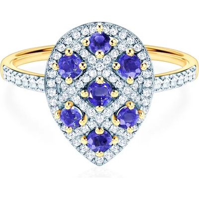 SAVICKI Пръстен Savicki: двуцветно злато, танзанити, диаманти