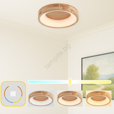 Brilagi Brilagi-LED Потолно осветително тяло FALCON WOOD LED/30W/230V 3000/4000/6000K 45 cm дърво (BG3363)