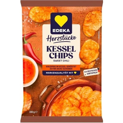 Edeka kotlíkové čipsy Sweet Chilli 150 g