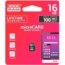GOODRAM Micro SDHC 16GB Class 10 UHS-I M1A0-0160R12