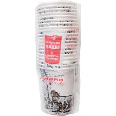 Картонени чаши стек Мегапорт 7oz/200мл. 20бр