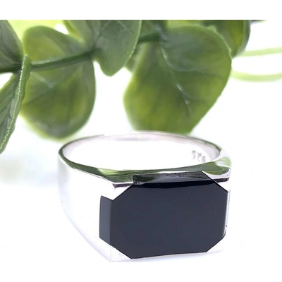 Jan Kos jewellery Stříbrný prsten s onyxem 12123223