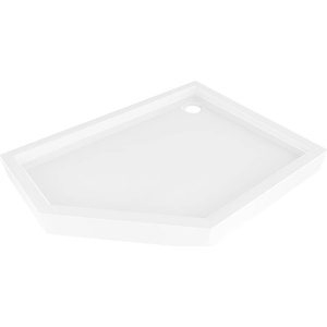 Mexen Flow+ петоъгълна душ кабина дясна 90 x 80 см, бял блясък - 46P108090RH (46P108090RH)