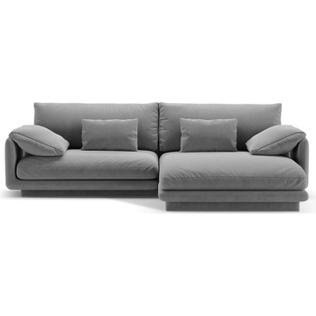 Micadoni Светлосив кадифен ъглов диван (десен ъгъл) Torino - Micadoni (MIC_RC_184_F1_TORINO4)