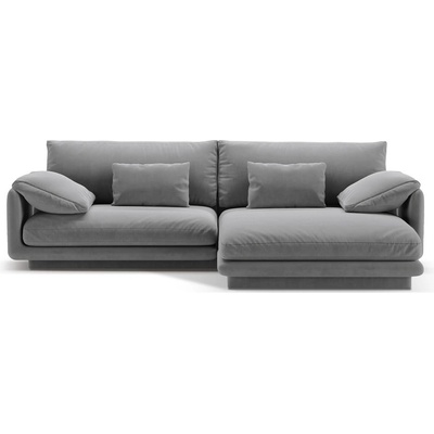 Micadoni Светлосив кадифен ъглов диван (десен ъгъл) Torino - Micadoni (MIC_RC_184_F1_TORINO4)