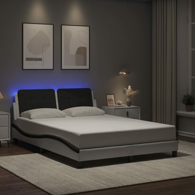 vidaXL 11461.3214116 Rám postele s LED bez matrace Zadar bílý a černý