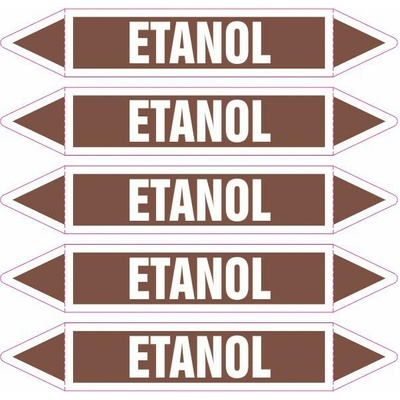 Grafiko | Etanol - dle ČSN 13 0072 - Materiál Samolepící PVC folie, Rozměr aršík 5ks šipka 250x52mm
