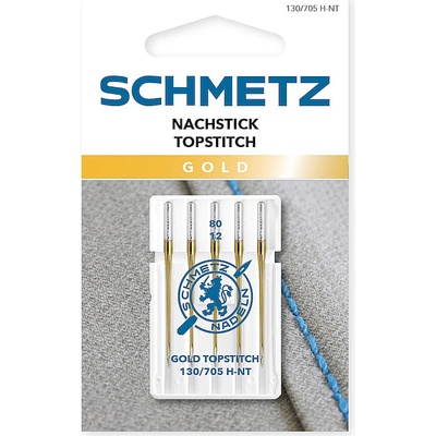 Schmetz Jehly topstitch zlaté 130/705 H-NT VCS 80 TOPSTITCH GOLD – Zboží Mobilmania