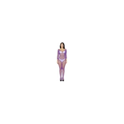 Bdsm-Boundage-Shop Sexy transparentní síťovaný bodystocking w256 Fialová tmavá