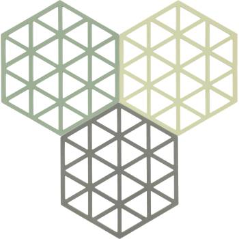 Zone Denmark Подложки за горещи съдове Triangles зелени 3 бр (32708)