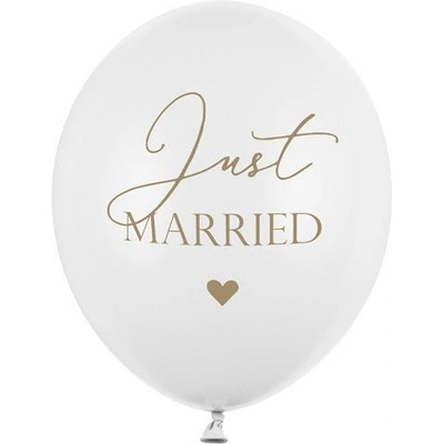 Party Deco Латексови Балони "Just Married" Чисто Бели 30см (SB14P-237-008-6)
