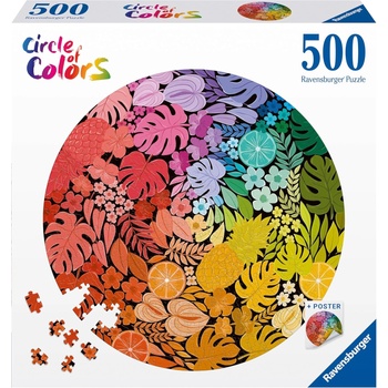 Image 1 of Ravensburger Кръгъл пъзел Ravensburger от 500 части - Тропически кръг (12000821)