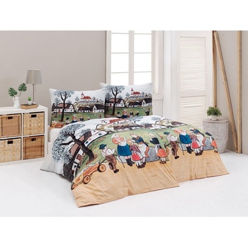 Matějovský obliečky JOSEF LADA Jar na dedine Bavlna de luxe digital 2x70x90 220x240