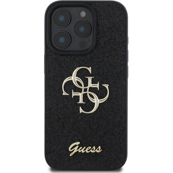 GUESS Гръб Guess PU Fixed Glitter 4G Metal Logo Case за iPhone 16 Pro Max - Черен rating (3666339328474)