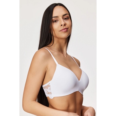 Sassa Soft Lace podprsenka vystužená bez kostíc biela