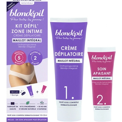 Blondépil Kit Dépil' Zone Intime Depilační sada na intimní oblast, 3 ks