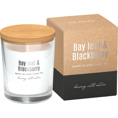 EKO Vonná sviečka sójová Bay leaf - Blackberry, osviežujúca vôňa vavrínu a černíc, 130 g, SN73-325
