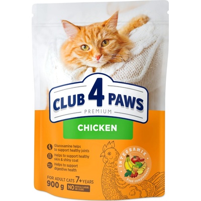 Club4Paws Premium S kuřecím Suché krmivo pro kočky od 7 let 0,9 kg