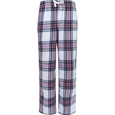 SF Women dámské bavlněné kostičkované kalhoty na lenošení white-pink Check