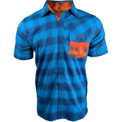 Haven Agness košile unisex slim fit modrá-oranžová
