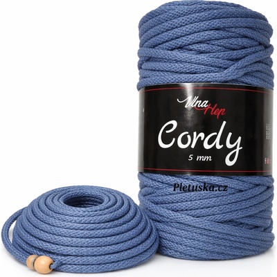 Cordy 5 mm modrá jeans 8090