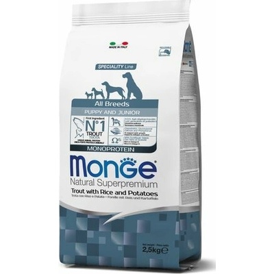 Monge Natural Superpremium All Breeds Puppy pstruh ryža zemiaky 2,5 kg