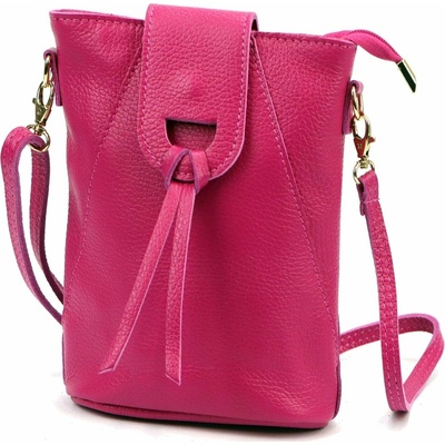 Luka dámska kožená malá crossbody kabelka fuksia 26-101
