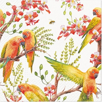 PAW Ubrousky L Exotic birds 33x33cm