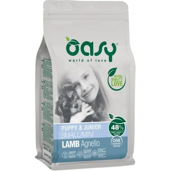 Oasy Lamb Monoprotein Puppy Junior Mini - пълноценна храна за подрастващи кучета до 10 месеца, от мини породи, с агнешко месо, БЕЗ ЗЪРНО, 2, 5 кг - Италия