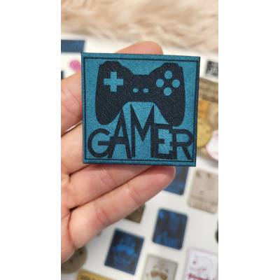 Koženkový štítok - Gamer Materiál/farba: Šedá koženka
