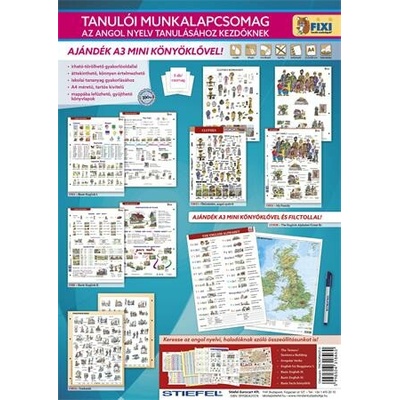 Učebná pomôcka, 5 pracovných listov, 1 podložka, fixka, STIEFEL "Angol nyelvtanulás/Anglický jazyk", výrobok v MJ