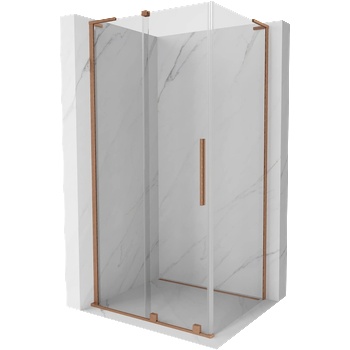 Mexen Velar L плъзгаща се душ кабина 90 x 70 см, прозрачна, четкана мед - 871-090-070-03-65 (871-090-070-03-65)