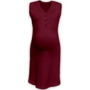 Nočná košeľa na dojčenie bez rukávov bordová