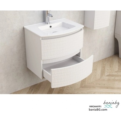 Inter Ceramic Долен конзолен pvc шкаф за баня icp 8055 60см+ умив. 8055-60 new