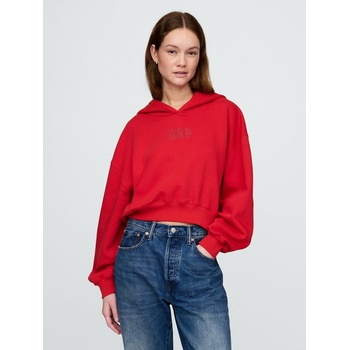 GAP Скъсено суитче с качулка Logo Cropped Americana GAP GAP | Cherven | ЖЕНИ | XXS