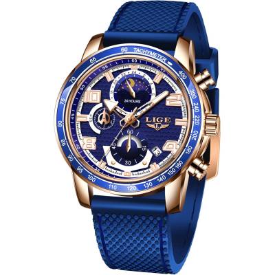LIGE Часовник lige ta-14659 - Син kp14659 (ta-14659)