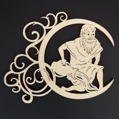 AMADEA Dřevěná ozdoba znamení vodnář 13 cm – Zboží Mobilmania