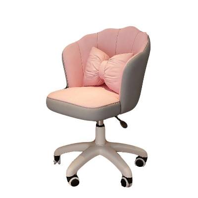 Детско въртящо се кресло с възглавничка - Санти, сиво-розово (6220-g-p)