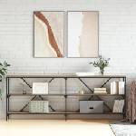 vidaXL Конзолна маса дъб сонома 200x30x75 см инженерно дърво и желязо (832859)