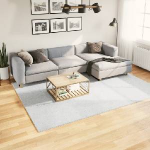 vidaXL Килим OVIEDO с къс косъм, сив, 200x280 см (375539)