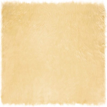 vidaXL Изкуствен килим от кожи Крем 160 x 160 cm Полиестер (42021510)