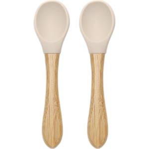 Lorelli Силиконови лъжички с бамбук Lorelli - Natural, 2 броя, Beige (10230680005) - ozone