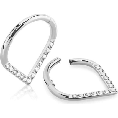 InfinityPierce Kroužek hruška různých délek se krystaly SGSH15