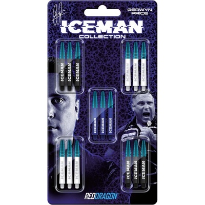 Red Dragon Sada násadek Gerwyn Price Iceman - Nitro Ionic - Collection Card
