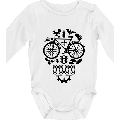 Bike lebka Body dojčenské s dlhým rukávom dlouhý rukáv biele