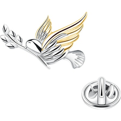 Olivie stříbrná brož HOLUBICE MÍRU 7496